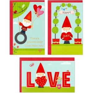 imageHallmark Baby Yoda Mini Valentines Day Cards and Stickers for Kids School 18 Classroom Valentines with Envelopes May the 4thGnomes Folded Mini Valentines