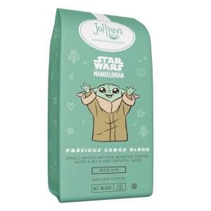imageJoffreys Coffee  Star Wars The Mandalorian  Precious Cargo Blend Star Wars Licensed Coffee Collection Artisan Medium Roast Rich ampamp Smooth Taste Brew or French Press Ground 11ozThe Mandalorian Grogu Ground