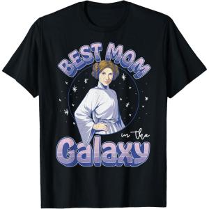 imageStar Wars Mothers Day Best Mom In The Galaxy Princess Leia TShirtBlack