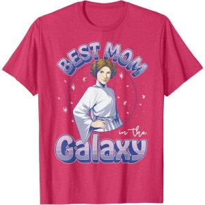 imageStar Wars Mothers Day Best Mom In The Galaxy Princess Leia TShirtRed Heather