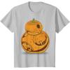 imageStar Wars BB8 Pumpkin Carving Halloween TShirtSilver Grey