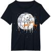 imageStar Wars Death Star Orange Ship Drip Halloween TShirtBlack