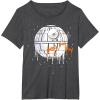 imageStar Wars Death Star Orange Ship Drip Halloween TShirtDark Heather Grey