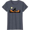 imageStar Wars The Mandalorian Halloween Candy Hunters Silhouette TShirtHeather Blue