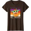 imageStar Wars The Mandalorian Halloween The Child No Tricks TShirtBrown