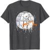 imageStar Wars Death Star Orange Ship Drip Halloween TShirtDark Heather Grey