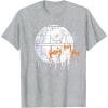 imageStar Wars Death Star Orange Ship Drip Halloween TShirtHeather Grey