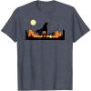 imageStar Wars The Mandalorian Halloween Candy Hunters Silhouette TShirtHeather Blue