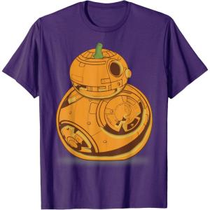 imageStar Wars BB8 Pumpkin Carving Halloween TShirtPurple