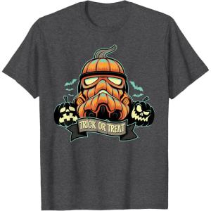 imageStar Wars Halloween Stormtrooper JackoLantern Pumpkin TShirtDark Heather Grey