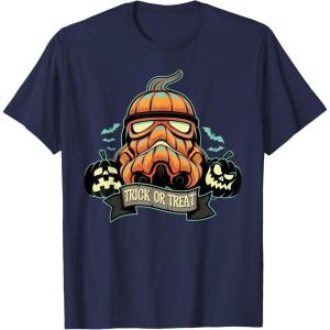 imageStar Wars Halloween Stormtrooper JackoLantern Pumpkin TShirtNavy Blue