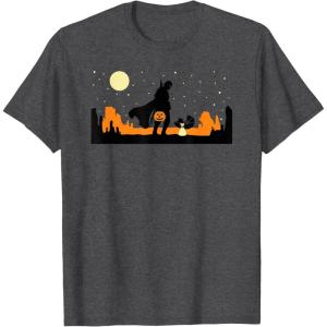 imageStar Wars The Mandalorian Halloween Candy Hunters Silhouette TShirtDark Heather Grey