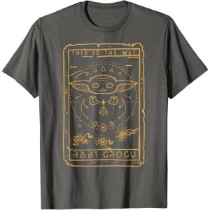 imageStar Wars The Mandalorian Halloween Card Outline TShirtAsphalt Grey