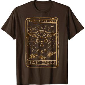 imageStar Wars The Mandalorian Halloween Card Outline TShirtBrown
