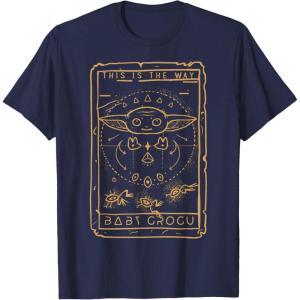 imageStar Wars The Mandalorian Halloween Card Outline TShirtNavy Blue