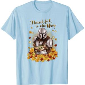 imageStar Wars The Mandalorian Halloween Thankful Is The Way TShirtBaby Blue