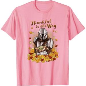 imageStar Wars The Mandalorian Halloween Thankful Is The Way TShirtPink