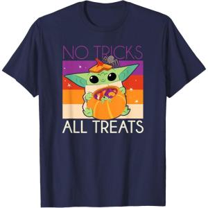 imageStar Wars The Mandalorian Halloween The Child No Tricks TShirtNavy Blue