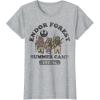 imageStar Wars Endor Forest Summer Camp Group Shot Faded Portrait TShirtHeather Grey