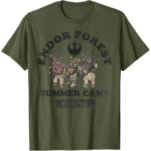 imageStar Wars Endor Forest Summer Camp Graphic TShirt Z1 TShirtOlive Green