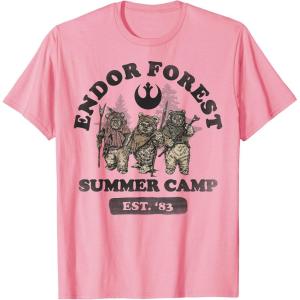 imageStar Wars Endor Forest Summer Camp Graphic TShirt Z1 TShirtPink