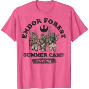 imageStar Wars Endor Forest Summer Camp Graphic TShirt Z1 TShirtPink Heather