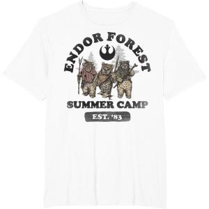 imageStar Wars Endor Forest Summer Camp Graphic TShirt Z1 TShirtWhite