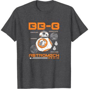 imageStar Wars  The Force Awakens BB8 Schematic TShirtDark Heather Grey