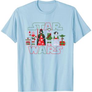 imageStar Wars Holiday Galactically Festive Christmas Logo TShirtBaby Blue