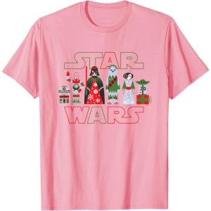 imageStar Wars Holiday Galactically Festive Christmas Logo TShirtPink
