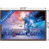 imageTrends International Star Wars Saga  Galaxy Wall Poster 34L x 224W Premium Unframed VersionMahogany Framed Version
