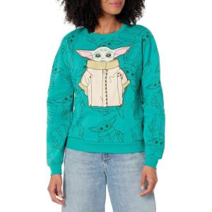 imageSTAR WARS Womens Ladies Grogu The Mandelorian Baby Yoda Fleece SweatshirtGreen