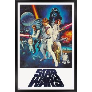 imageTrends International Star Wars A New Hope  One Sheet No Billing Block Wall Poster 34L x 224W Premium Unframed VersionBlack Framed Version