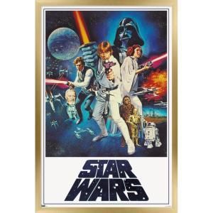 imageTrends International Star Wars A New Hope  One Sheet No Billing Block Wall Poster 34L x 224W Premium Unframed VersionGold Framed Version
