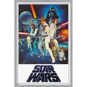 imageTrends International Star Wars A New Hope  One Sheet No Billing Block Wall Poster 34L x 224W Premium Unframed VersionGray Framed Version