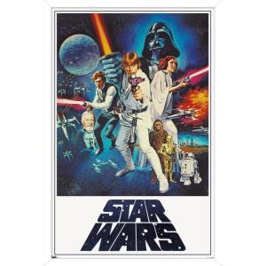 imageTrends International Star Wars A New Hope  One Sheet No Billing Block Wall Poster 34L x 224W Premium Unframed VersionWhite Framed Version