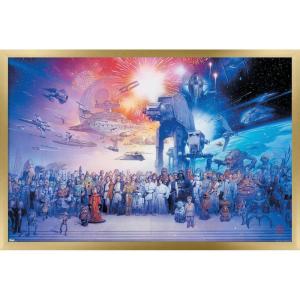 imageTrends International Star Wars Saga  Galaxy Wall Poster 34L x 224W Premium Unframed VersionGold Framed Version