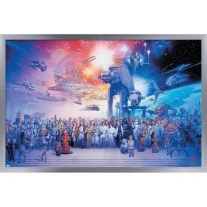 imageTrends International Star Wars Saga  Galaxy Wall Poster 34L x 224W Premium Unframed VersionSilver Framed Version