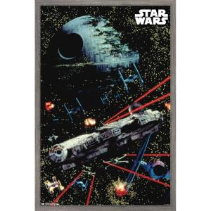 imageTrends International Star Wars Saga  Space Battle Wall Poster 22375quot x 34quot Premium Unframed VersionBarnwood Framed Version