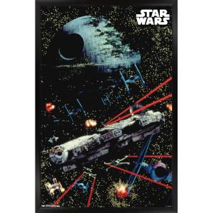 imageTrends International Star Wars Saga  Space Battle Wall Poster 22375quot x 34quot Premium Unframed VersionBlack Framed Version