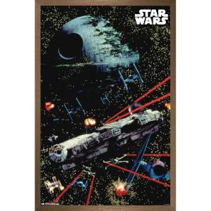 imageTrends International Star Wars Saga  Space Battle Wall Poster 22375quot x 34quot Premium Unframed VersionBronze Framed Version