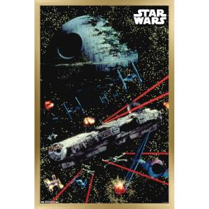 imageTrends International Star Wars Saga  Space Battle Wall Poster 22375quot x 34quot Premium Unframed VersionGold Framed Version