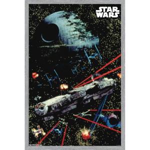 imageTrends International Star Wars Saga  Space Battle Wall Poster 22375quot x 34quot Premium Unframed VersionGray Framed Version