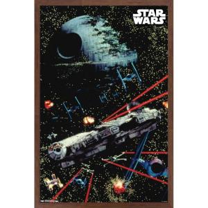 imageTrends International Star Wars Saga  Space Battle Wall Poster 22375quot x 34quot Premium Unframed VersionMahogany Framed Version