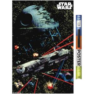 imageTrends International Star Wars Saga  Space Battle Wall Poster 22375quot x 34quot Premium Unframed VersionPremium Poster  Clip Bundle