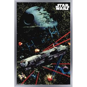 imageTrends International Star Wars Saga  Space Battle Wall Poster 22375quot x 34quot Premium Unframed VersionSilver Framed Version