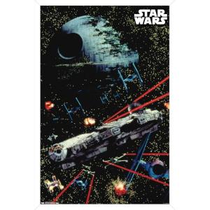 imageTrends International Star Wars Saga  Space Battle Wall Poster 22375quot x 34quot Premium Unframed VersionWhite Framed Version