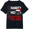 imageStar Wars Christmas Darth Vader Naughty or Nice Checklist TShirtBlack