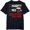imageStar Wars Christmas Darth Vader Naughty or Nice Checklist TShirtBlack