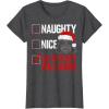 imageStar Wars Christmas Darth Vader Naughty or Nice Checklist TShirtDark Heather Grey